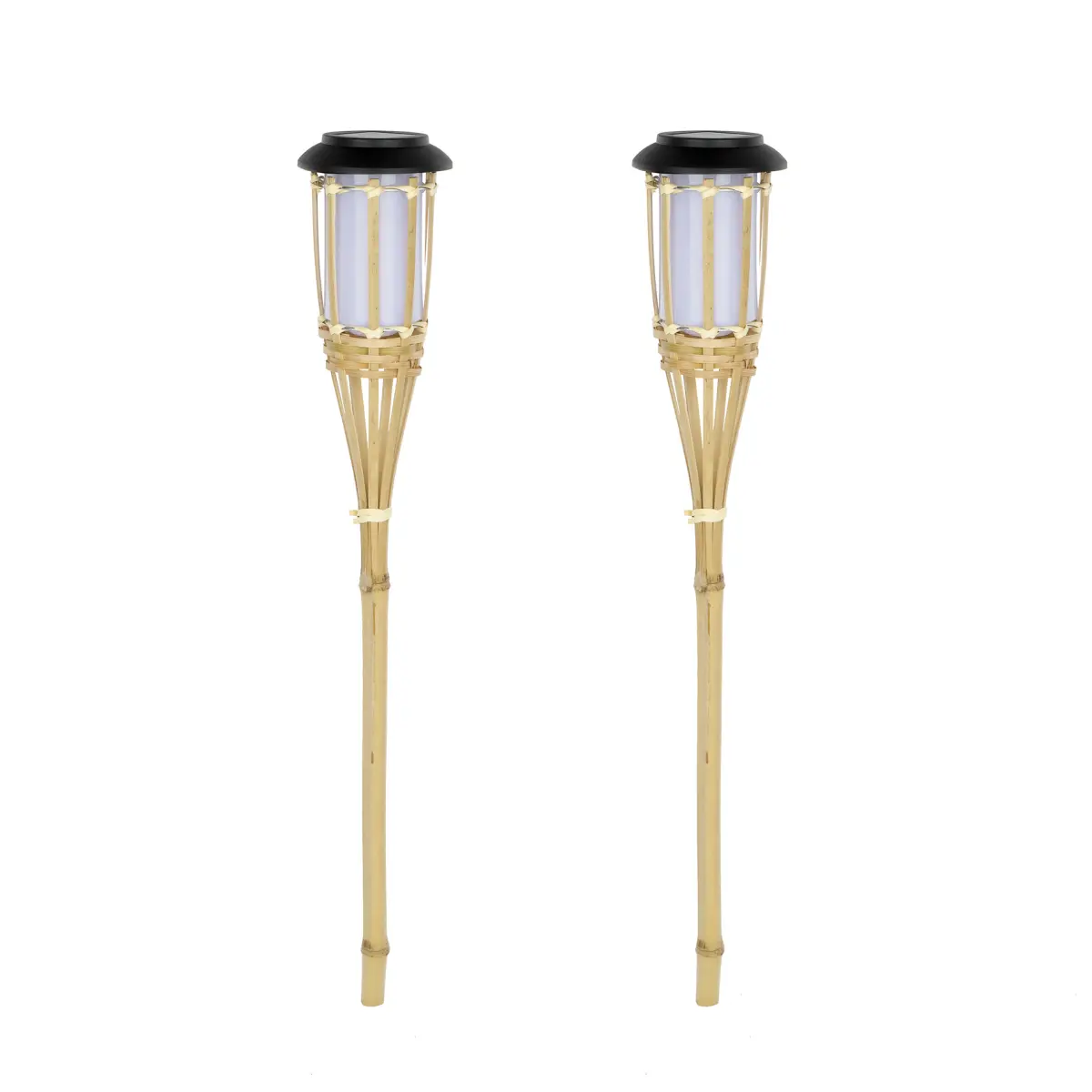 LED Solar Gartenfackel 2er Set