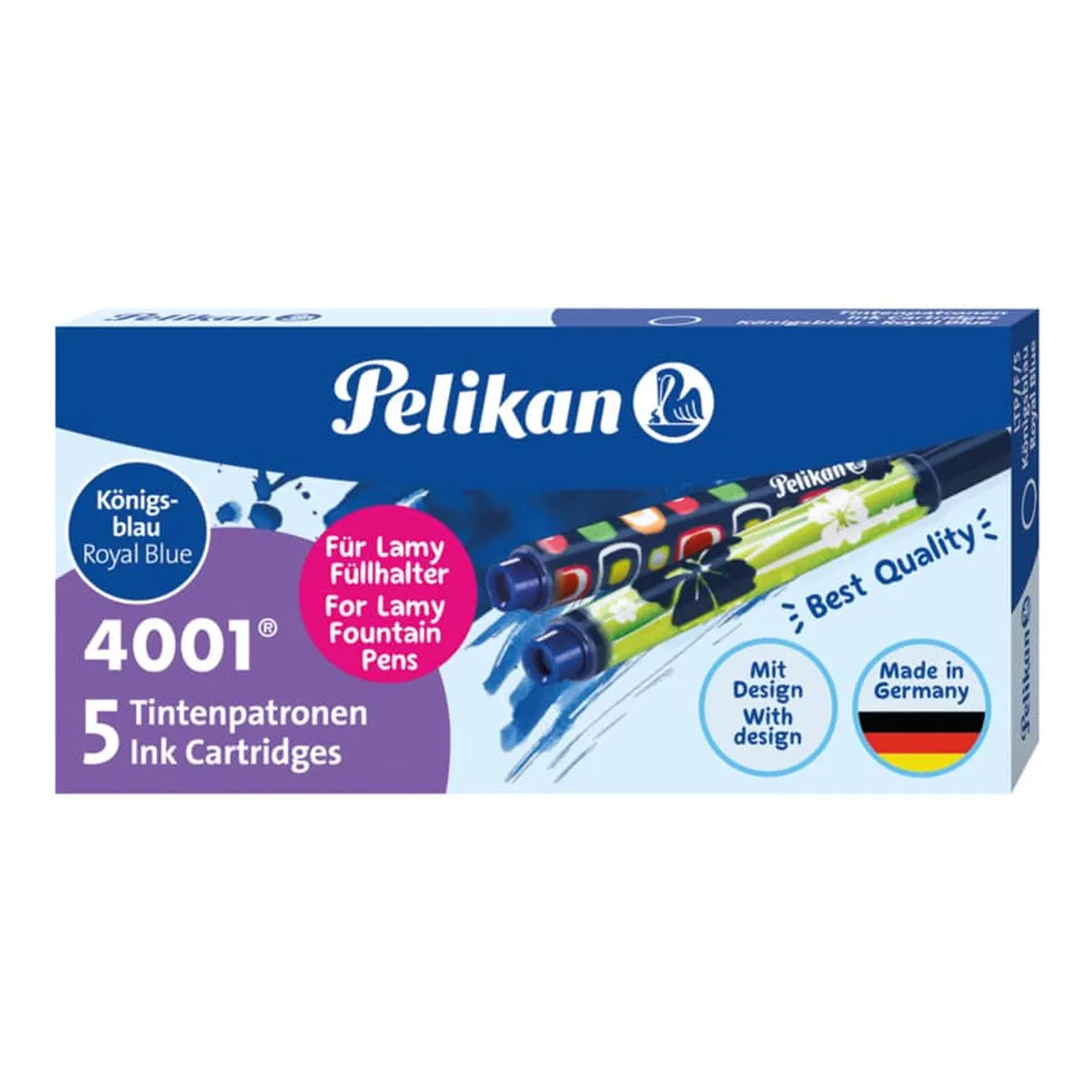 Pelikan Tintenpatrone 4001® für Lamy-Füllhalter - königsblau, 5 Stück