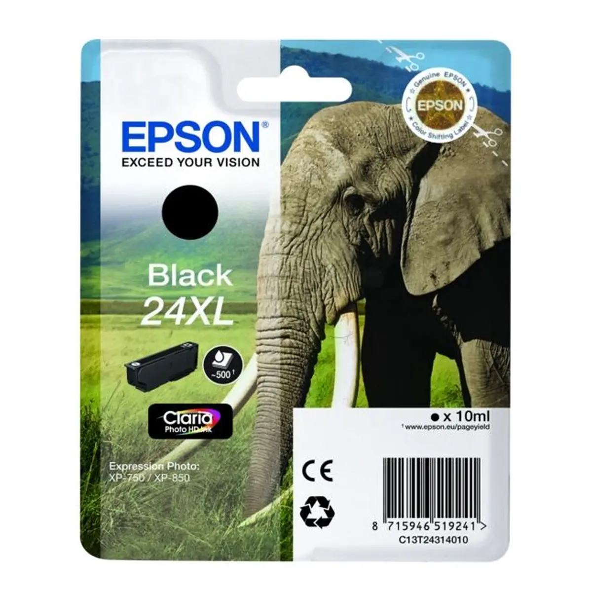 Druckerpatrone Epson 24XL schwarz 10 ml | 500 Seiten (C13T24314012)