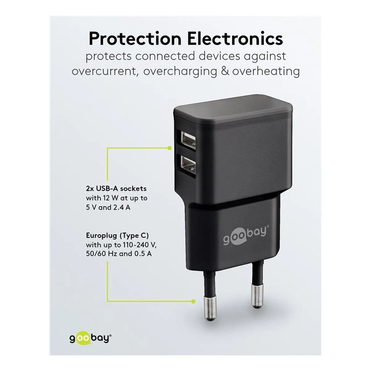 Goobay Dual USB-Ladegerät 2,4 A