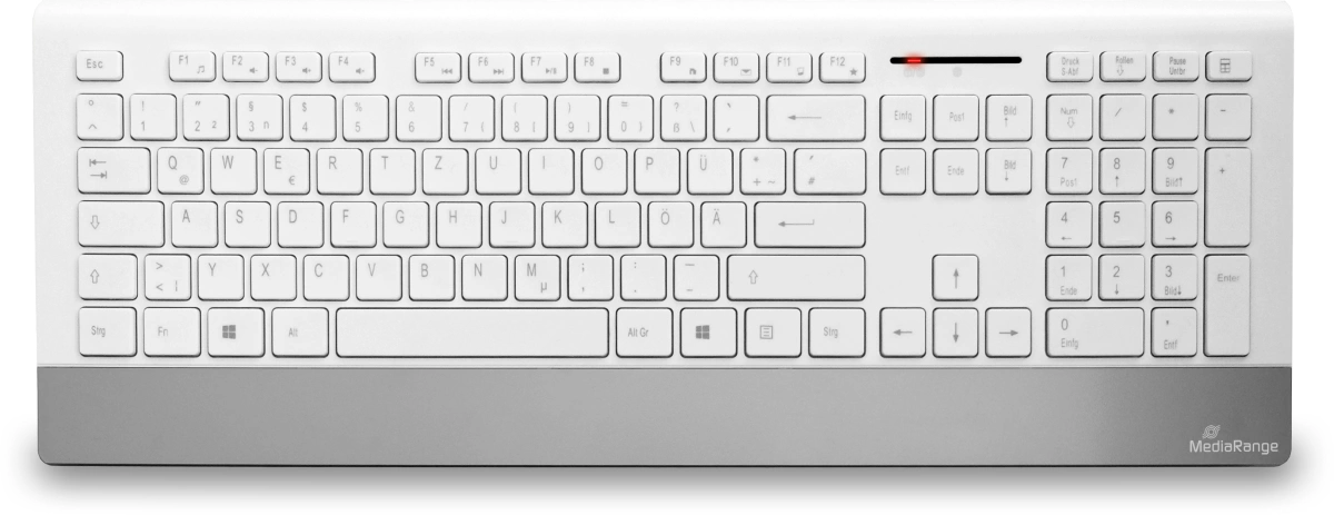 MediaRange Funk-Tastatur- und Maus-Set, Highline Serie, QWERTZ, weiß/silber