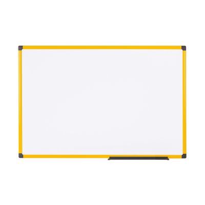 Whiteboard Ultrabrite - 90 x 60 cm, emailliert, gelber Aluminiumrahmen, weiß