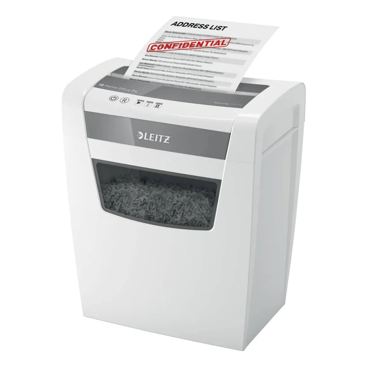 Leitz Aktenvernichter IQ Home Office - Partikelschnitt P4, 10 Blatt, weiß
