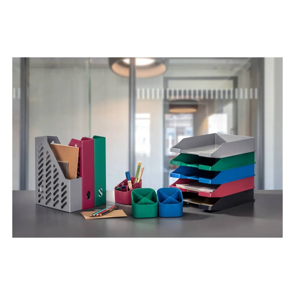 HAN Stehsammler KLASSIK KARMA - DIN A4/C4, 80-100% Recyclingmaterial, öko-grün
