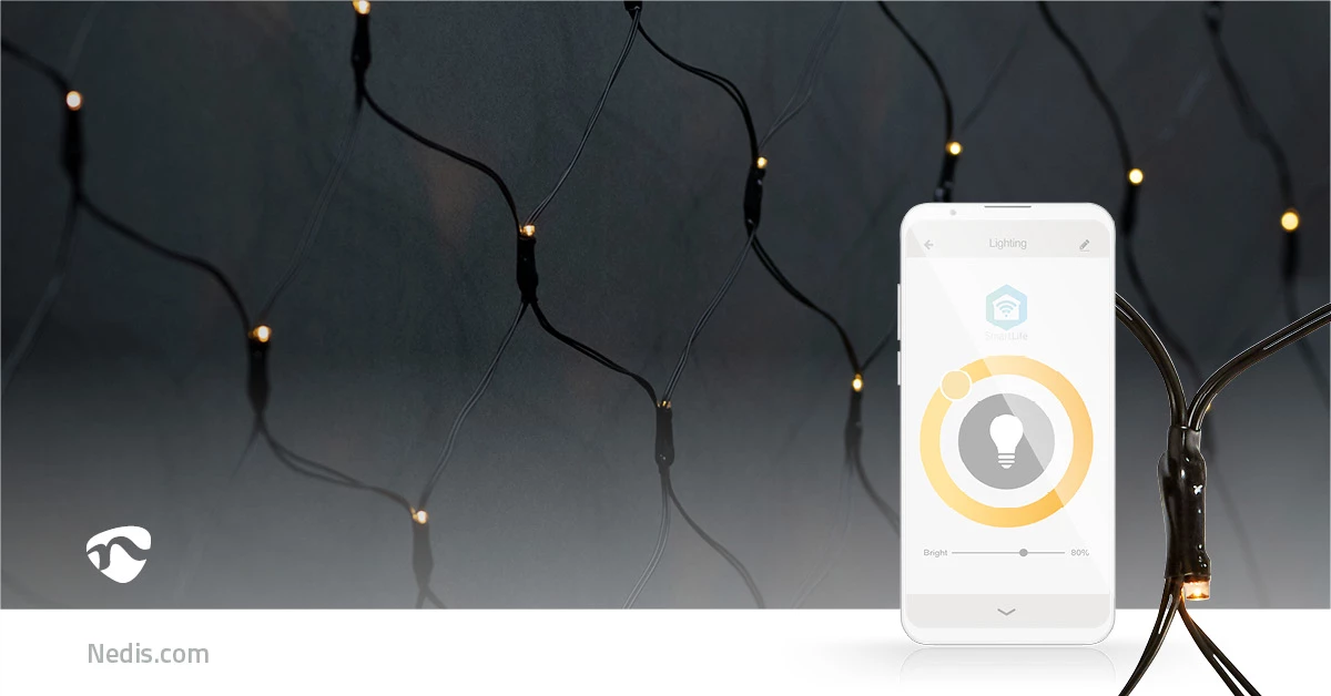 Nedis Smarte LED Netz-Lichterkette, 400 Leds