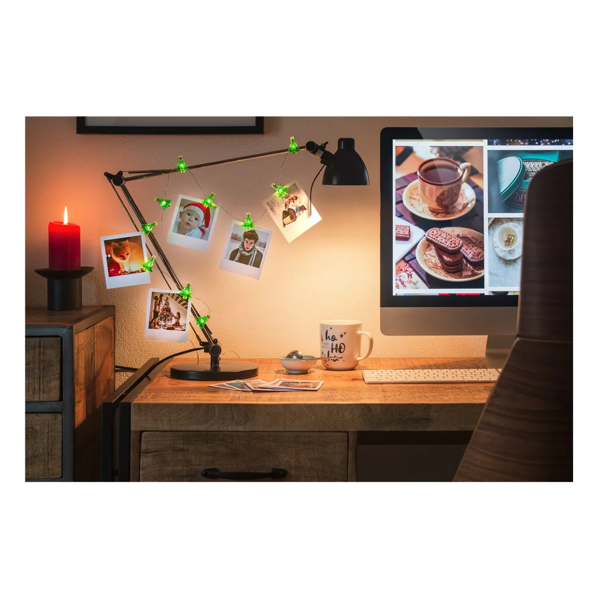 Goobay 10er LED-Fotoclips-Lichterkette “Tannenbaum“