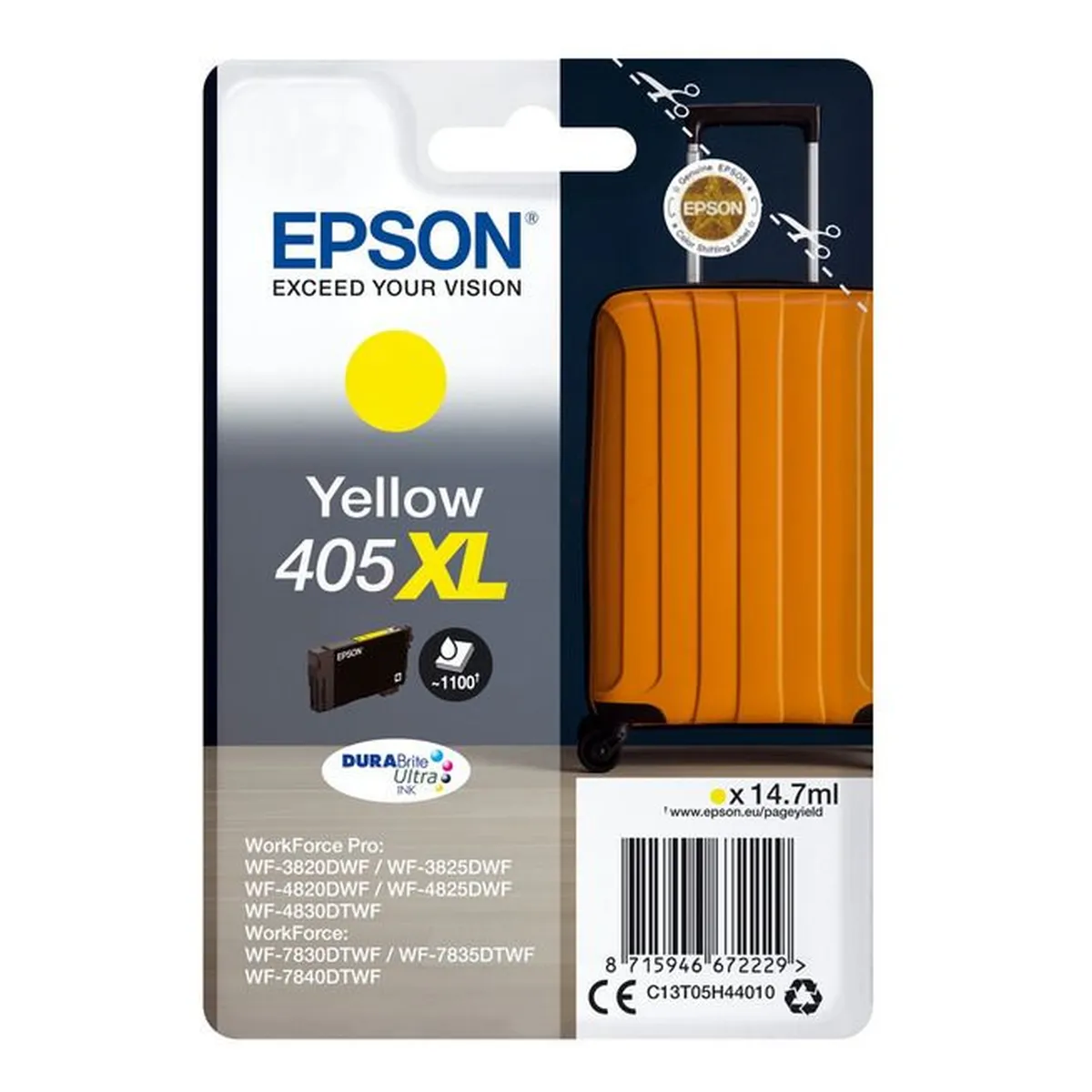 Druckerpatrone Epson 405 XL gelb 14,7 ml | 1.100 Seiten (C13T05H44010)