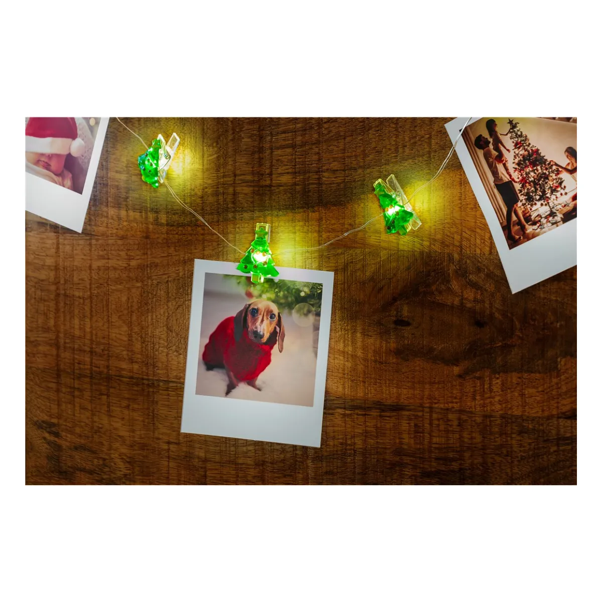 Goobay 10er LED-Fotoclips-Lichterkette “Tannenbaum“