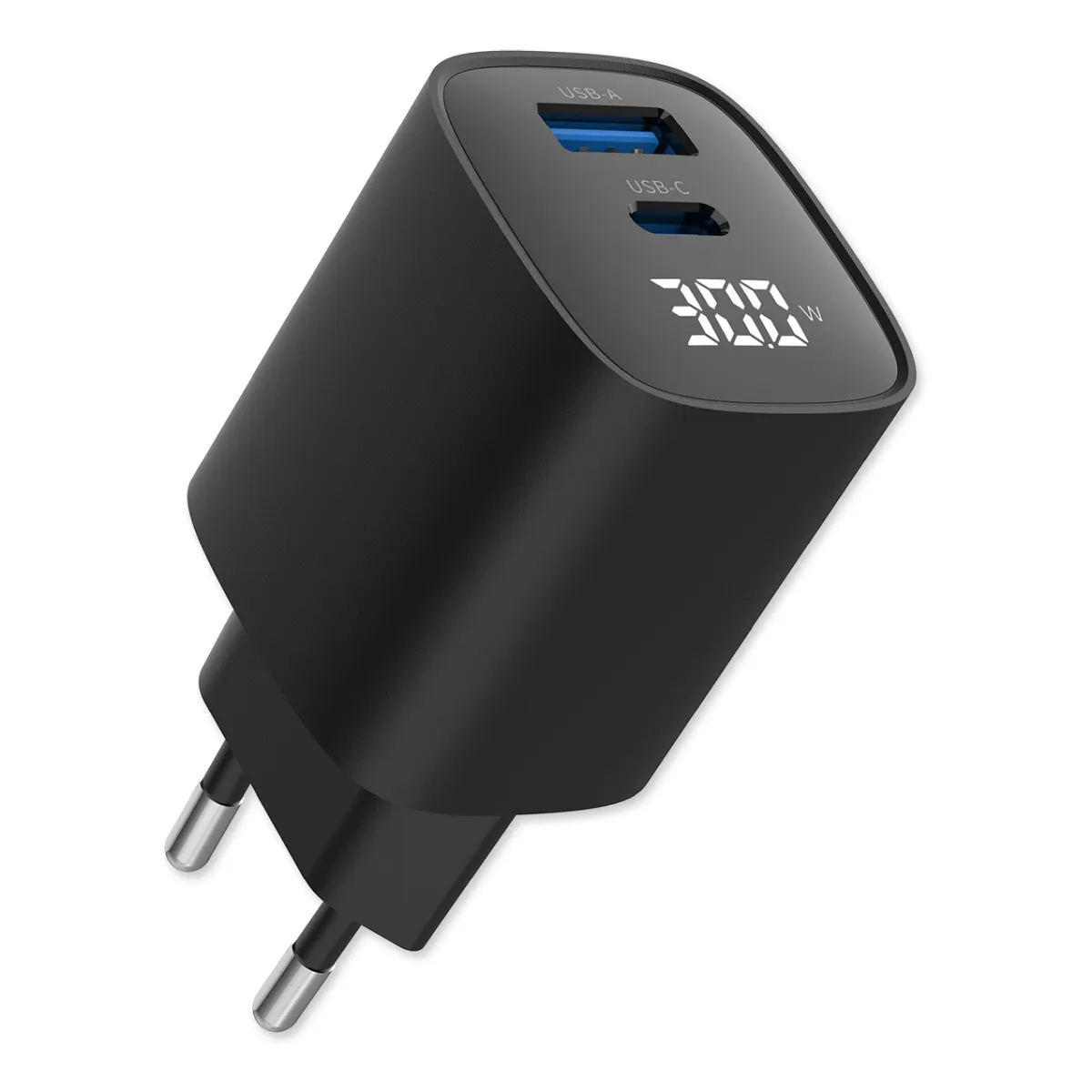 Fontastic Netzteil GaN 30W mit Digitalanzeige, schwarz