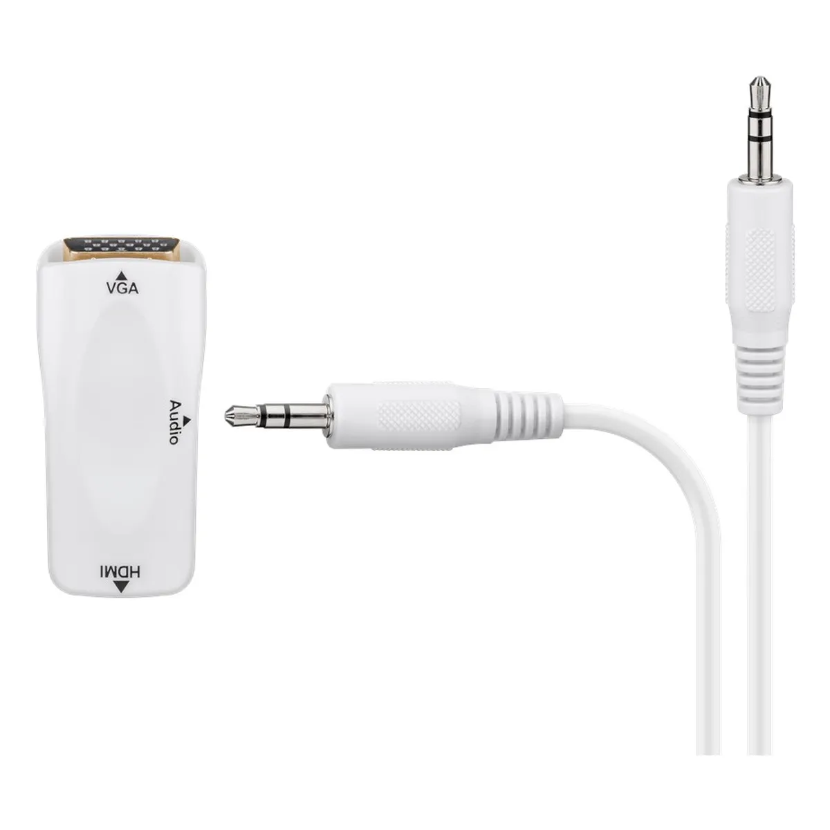 Goobay Kompakter HDMI™/VGA Adapter inkl. Audio, vergoldet