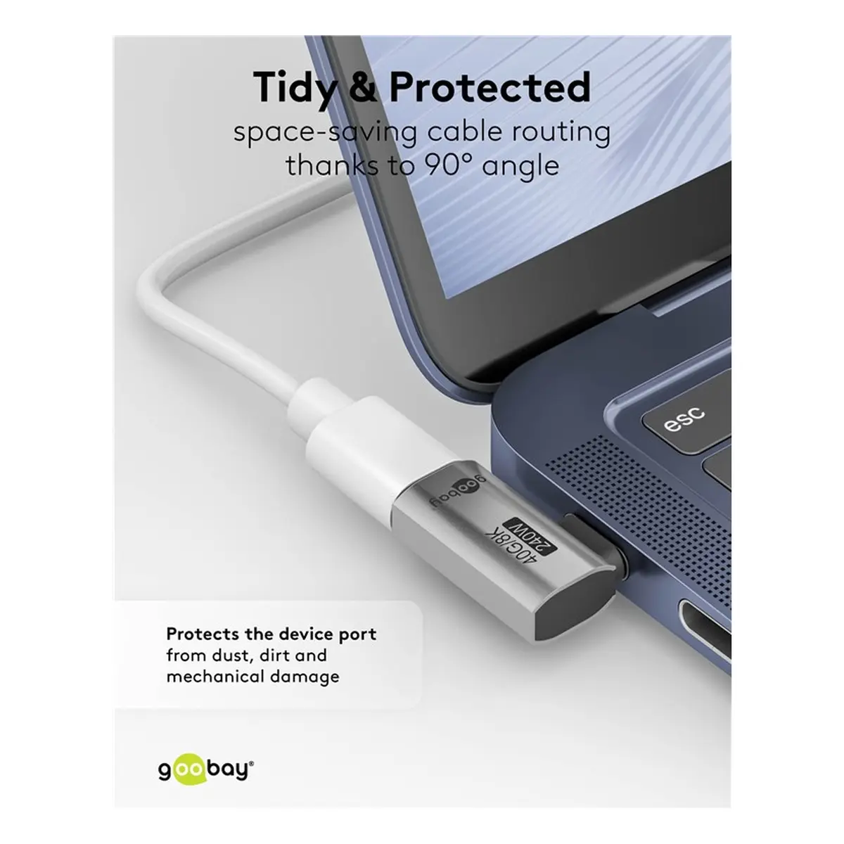 Goobay USB-C™-Adapter horizontal 90°, USB4™