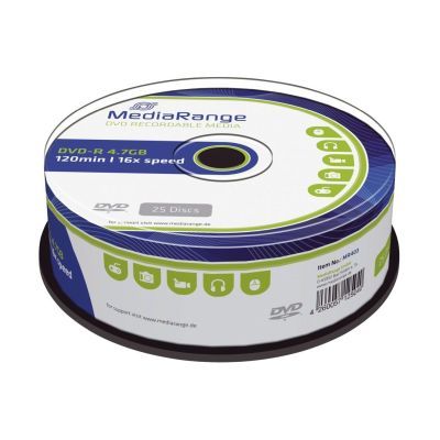 DVD-R - 4.7GB/120Min, 16-fach/Spindel, Packung mit 25 Stück