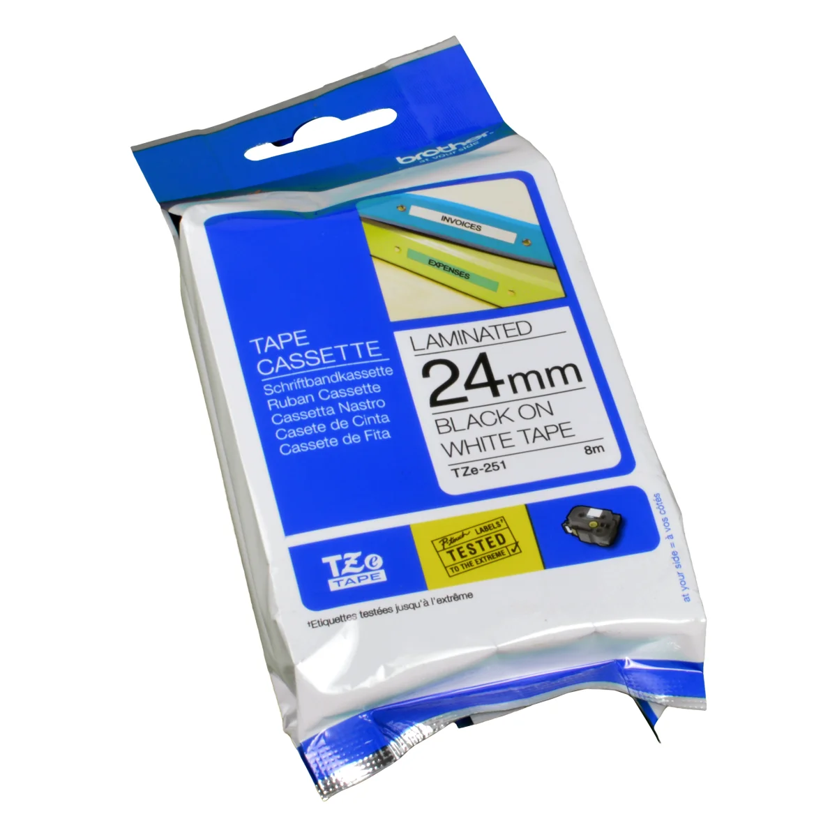 Brother Schriftband 24 mm TZE-251 schwarz auf weiß 8 m