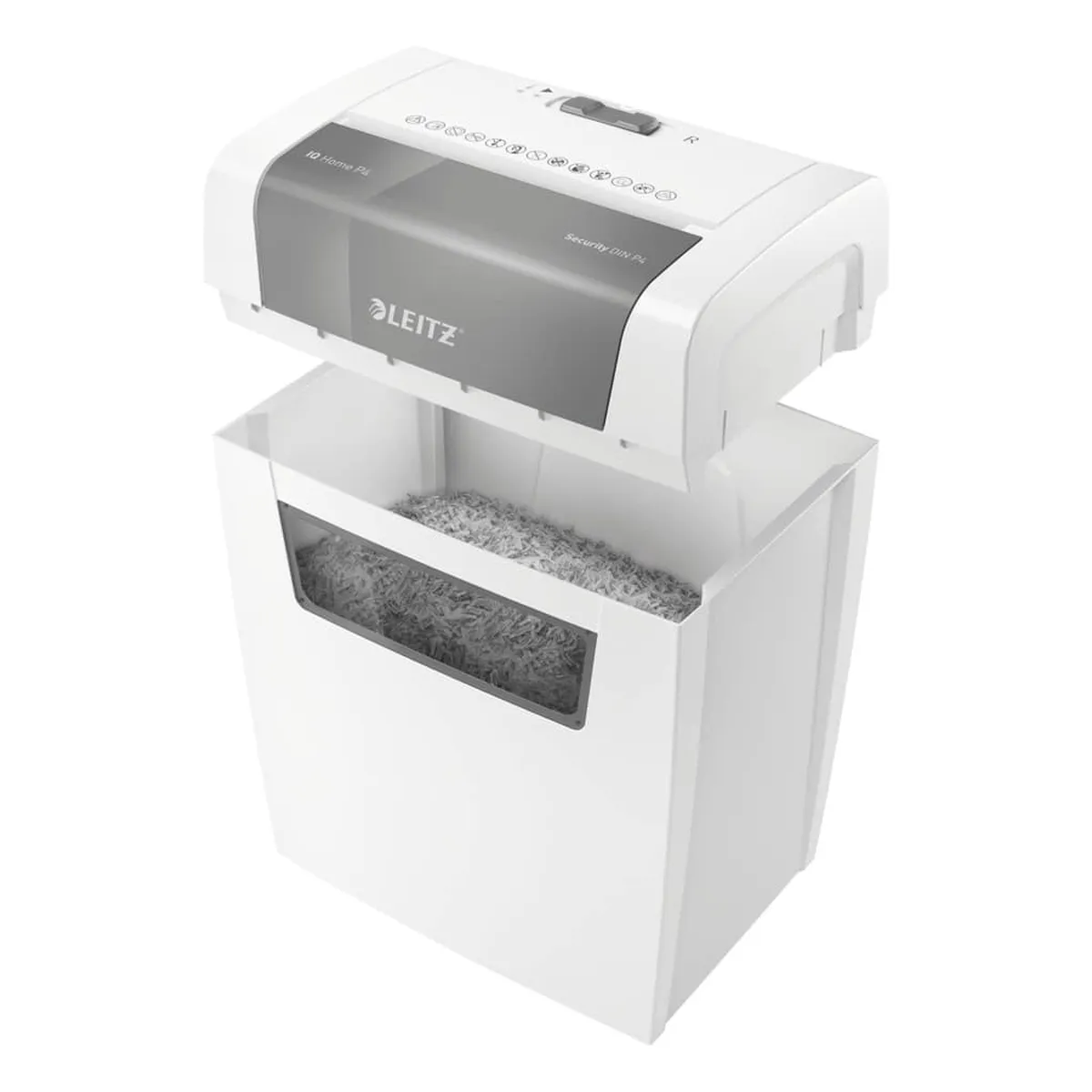 LEITZ Aktenvernichter IQ Home - Partikelschnitt P4, 6 Blatt, weiß