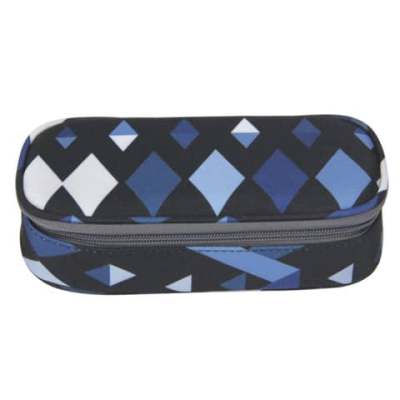 DONAU Schüleretui grau-blau - klein, 21 x 5,5 x 10,5 cm, Recycling-PET