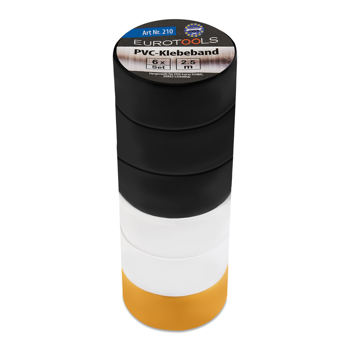 Eurotools PVC Klebeband, 6 Stück