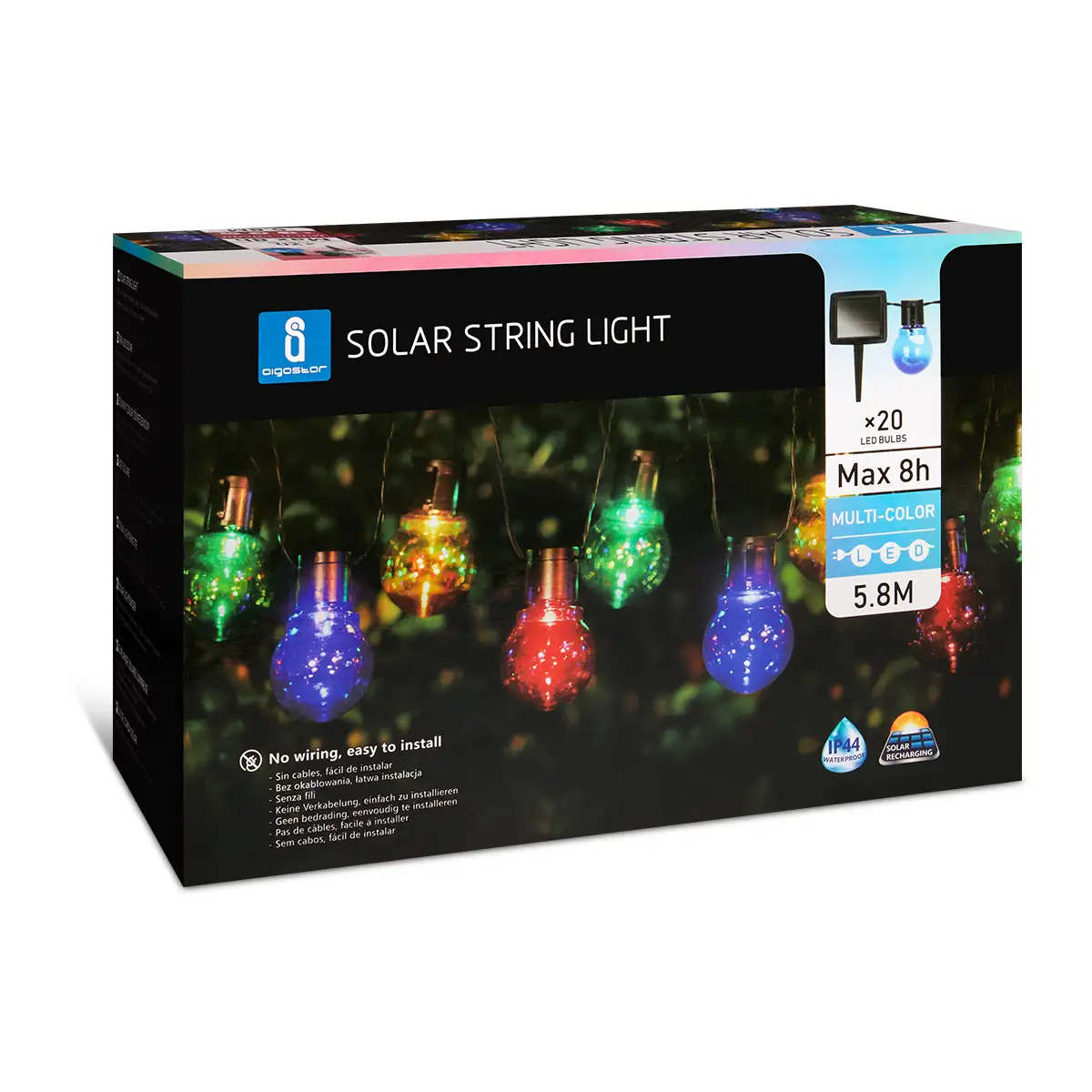 Aigostar LED Solar Lichterkette, RGB