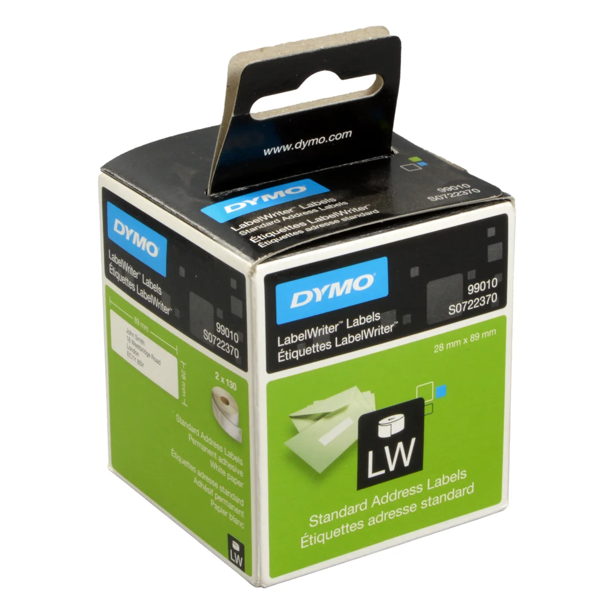 Dymo Labelwriter-Etiketten 99010 (S0722370) weiß, 28 x 89mm, 2 x 130 St.