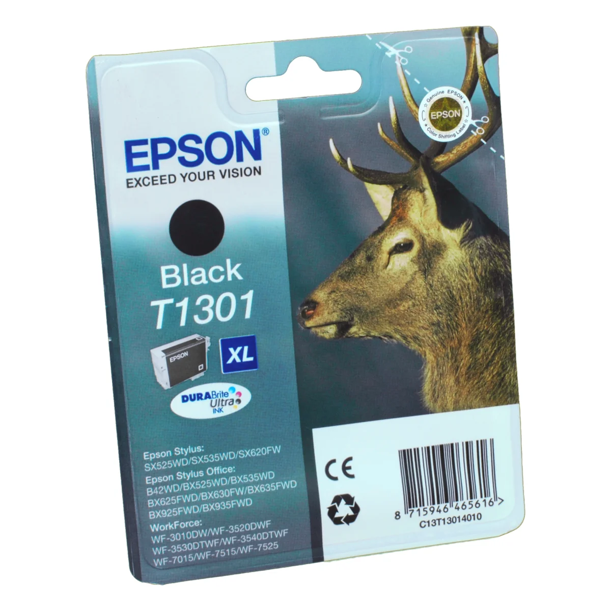 Epson T1301 Druckerpatrone schwarz 25,4 ml | 945 Seiten (C13T13014010) Epson T1301 Druckerpatrone schwarz 25,4 ml | 945 Seiten (C13T13014010)