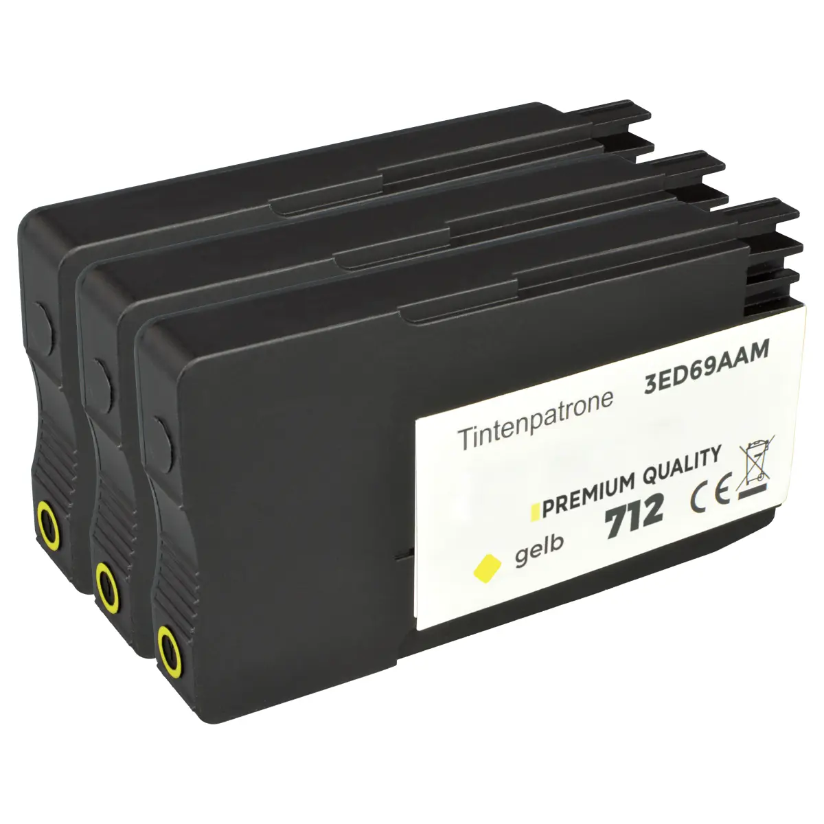 HP 712 - alternatives Patronen MultiPack 'gelb' 3x 29 ml - Digital Revolution