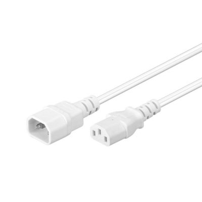 Goobay Kaltgeräte Verlängerung Kabel 1m weiß