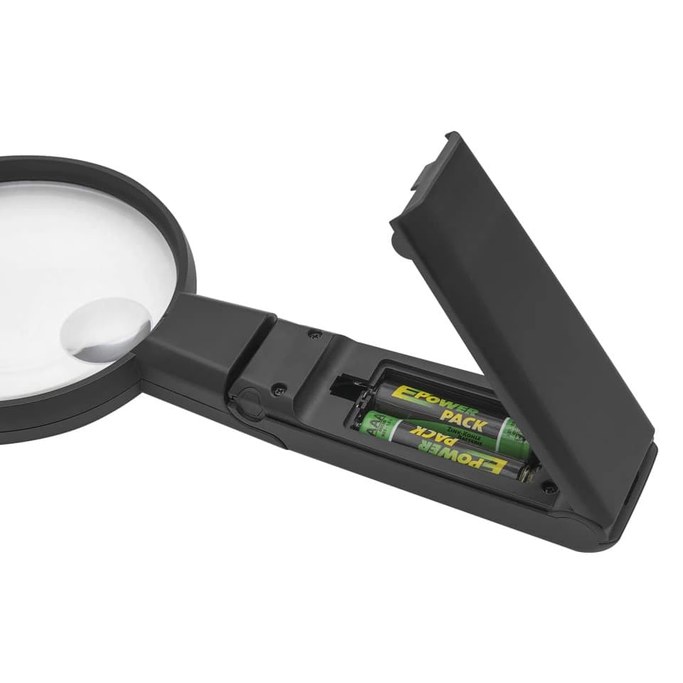 WEDO Tischlupe Ø 9 cm mit Standfuß - beleuchtet,  2-fach, schwarz
