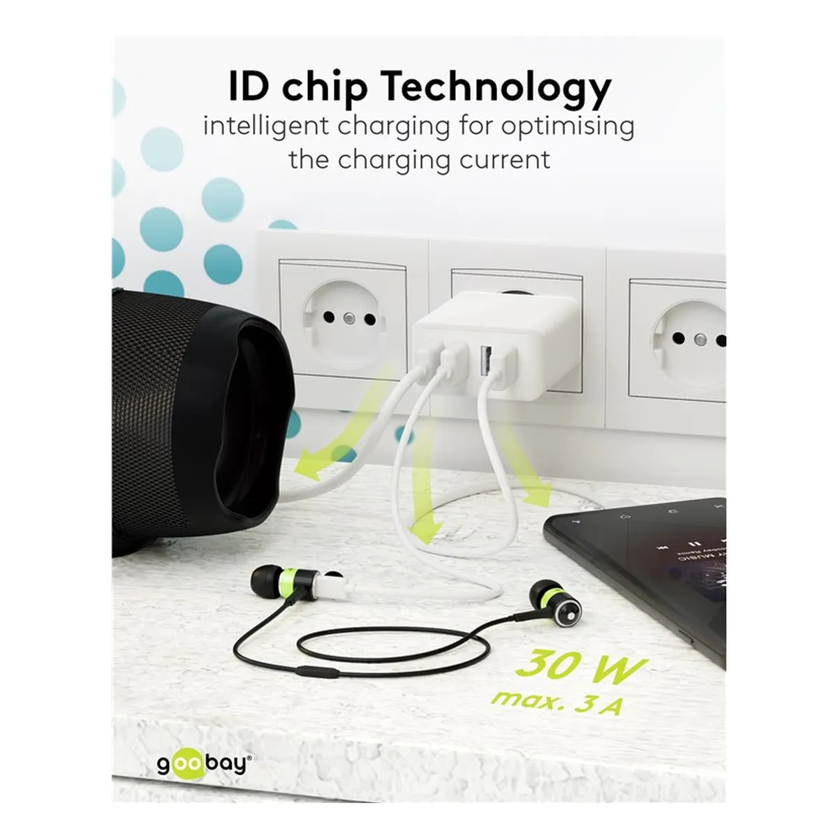 Goobay 4-fach USB-Ladegerät (30W) weiß