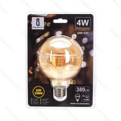 LED FILAMENT 'G95', 4W, E27