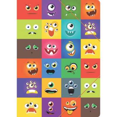 Zeichenmappe “Faces“- A4, PP, mit Gummizugverschluss