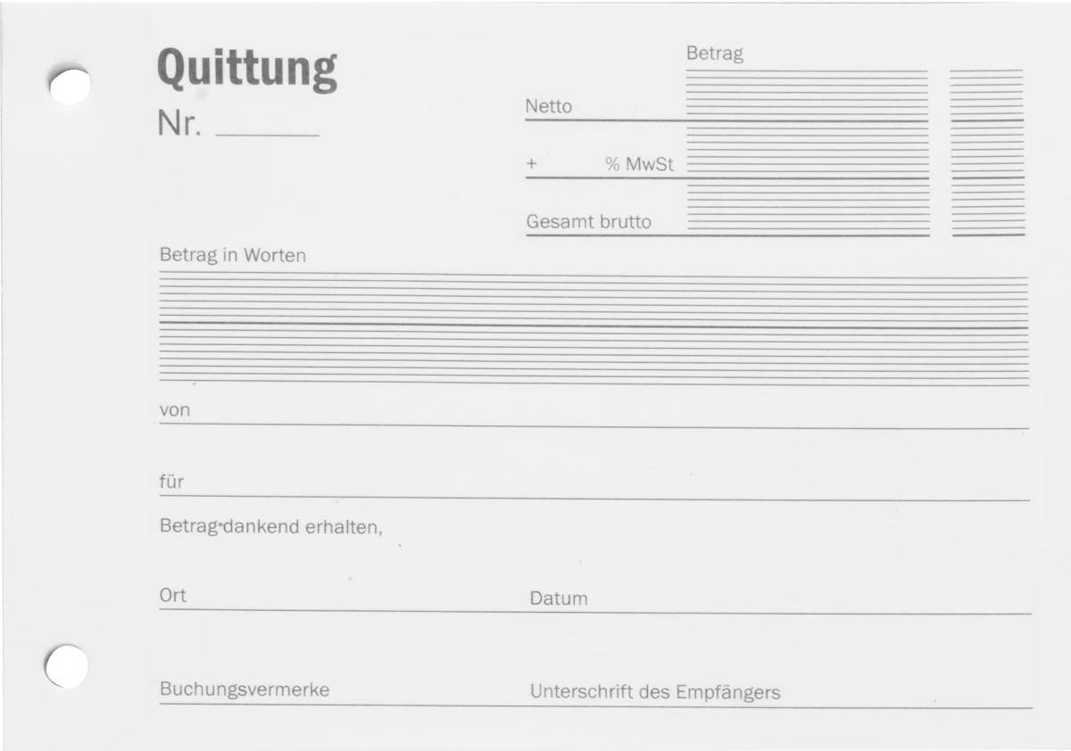 Stylex Quittungen, DIN A6, 50 Blatt, FSC