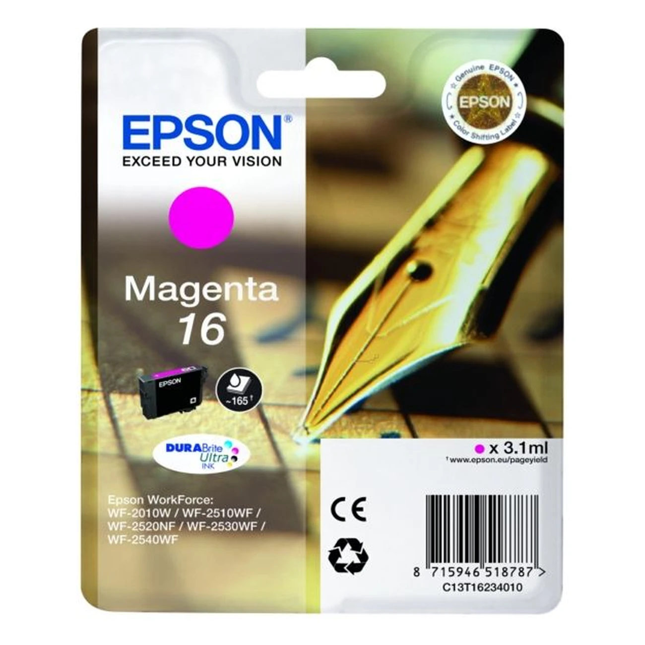 Druckerpatrone Epson 16 magenta 3,1 ml | 165 Seiten (C13T16234010)