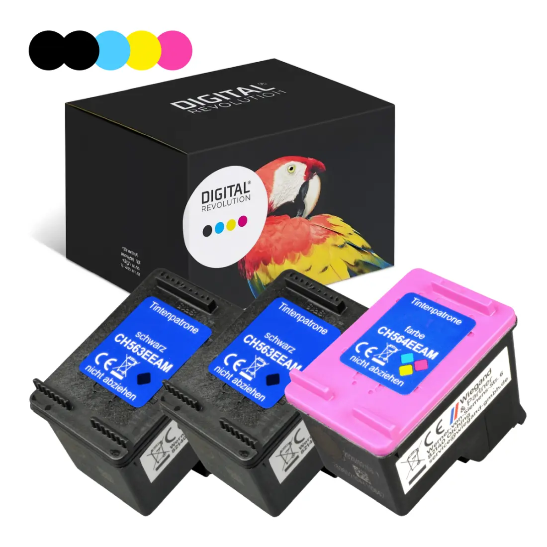 HP 301 - alternative Patrone MultiPack 2x schwarz + farbig' 54 ml - Digital Revolution
