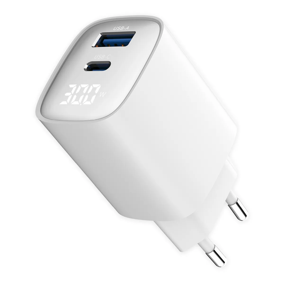 Fontastic Netzteil GaN 30W mit Digitalanzeige, weiß