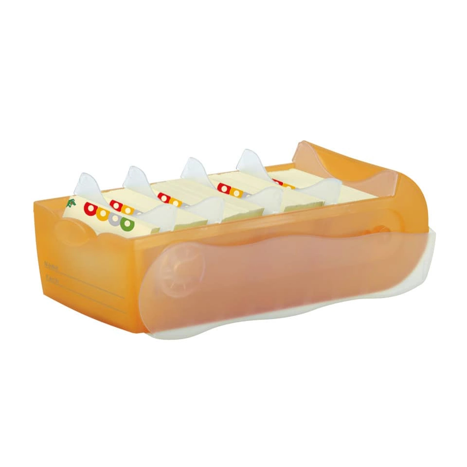 HAN Karteibox CROCO - A8 quer, für 500 Karten,  orange-transl.