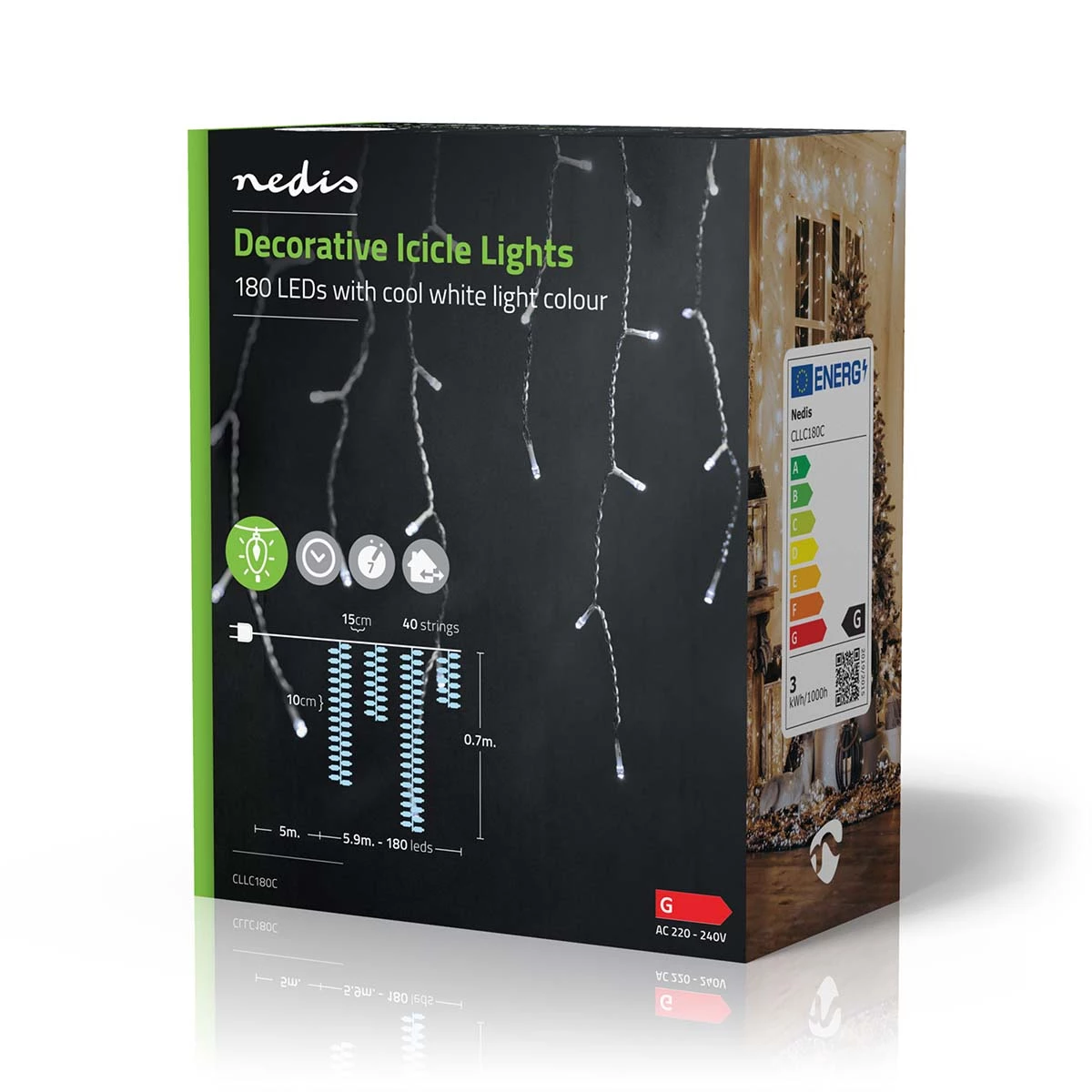 Nedis LED Eiszapfenlichterkette, 5,9m Nedis LED Eiszapfenlichterkette, 5,9m