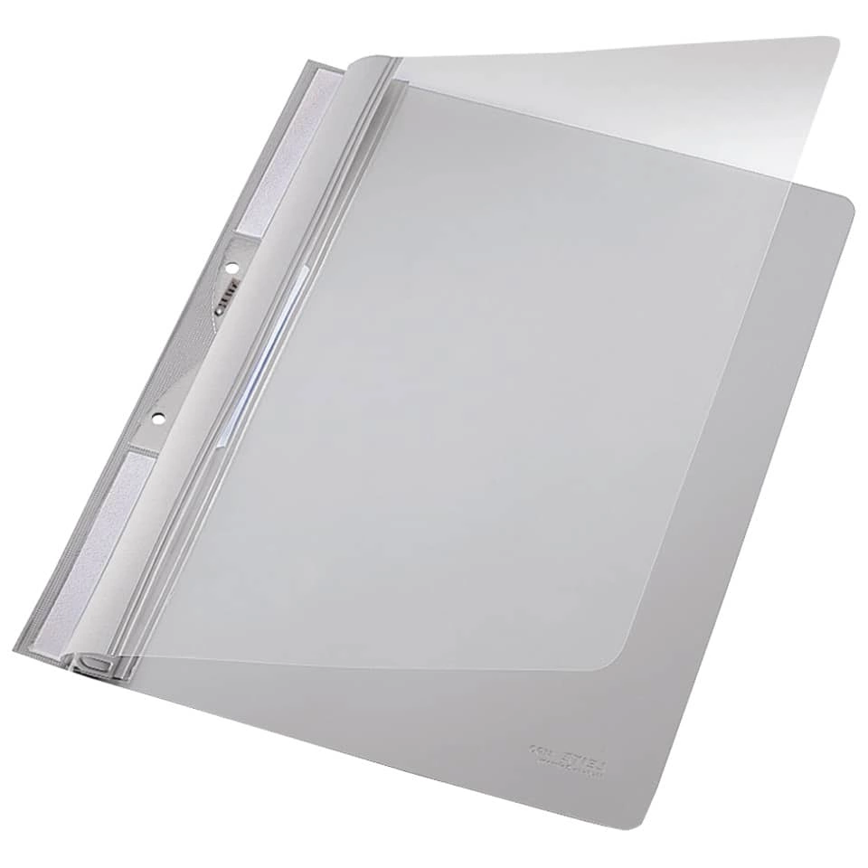 Leitz Einhängehefter Universal, A4, 2 kurze Beschriftungsfenster, PVC, grau