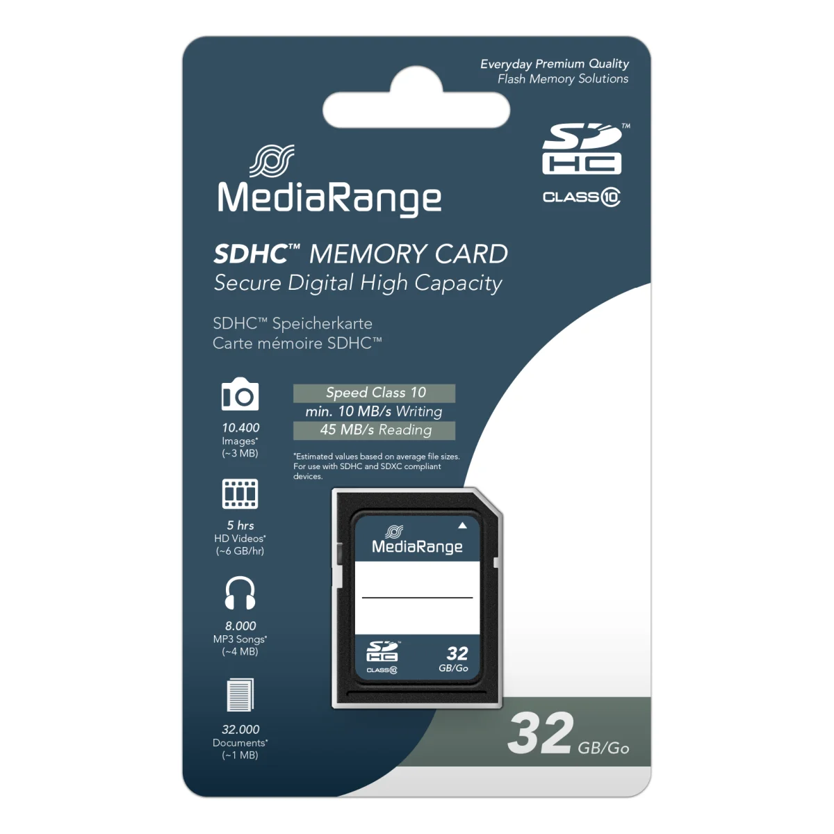 MediaRange SDHC Speicherkarte, Klasse 10, 32GB