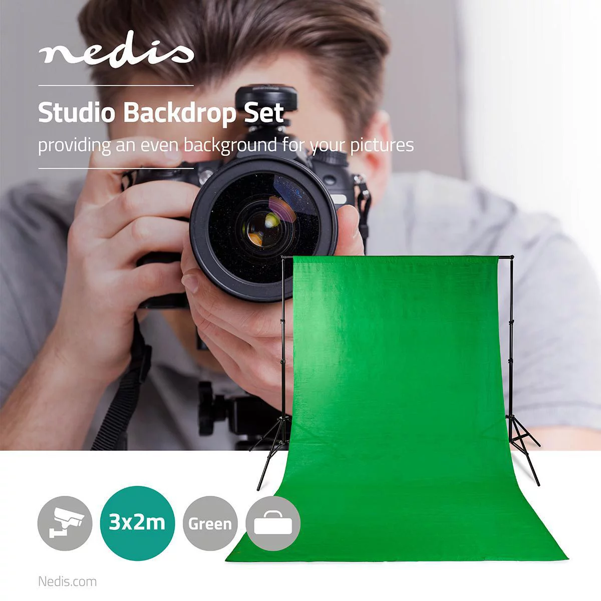 Nedis Photo Studio-Hintergrund Set
