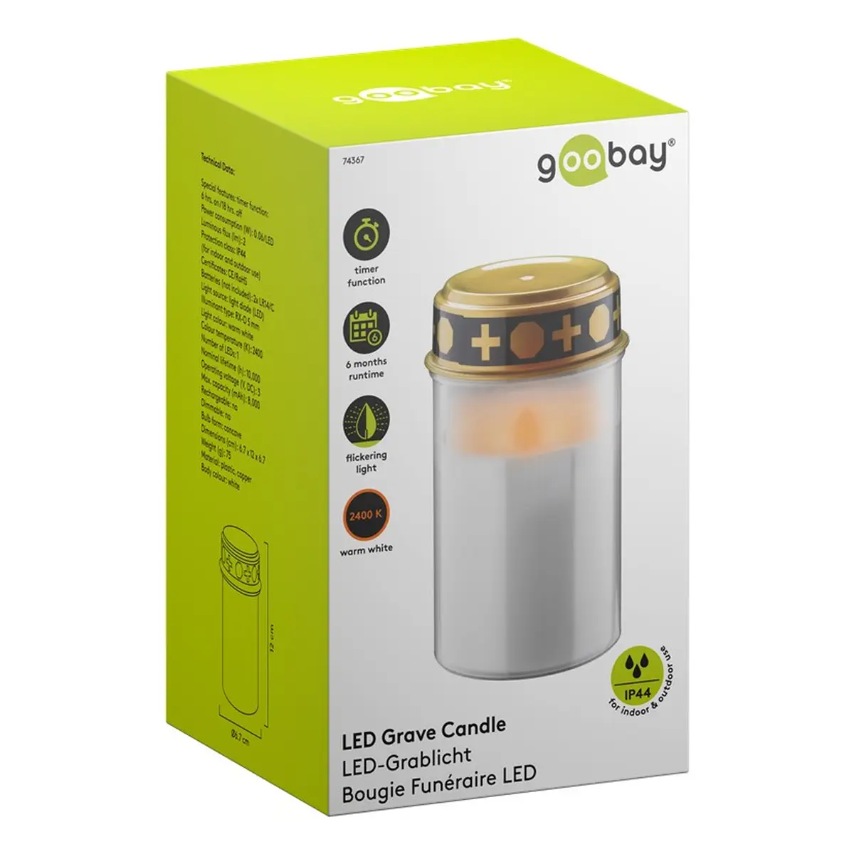 Goobay LED-Grablicht mit Timer, weiß