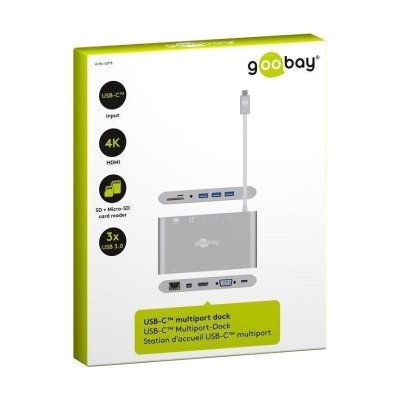 Goobay USB-C™ Multiport-Adapter All in 1 Aluminium, silber