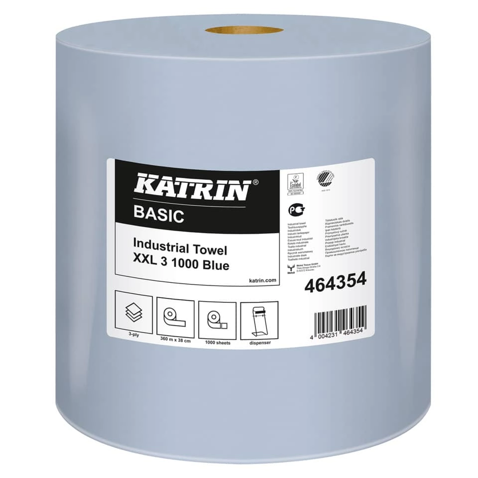 KATRIN Wischtuch Basic Industrial XXL3 blau, 3-lagig, 360 m