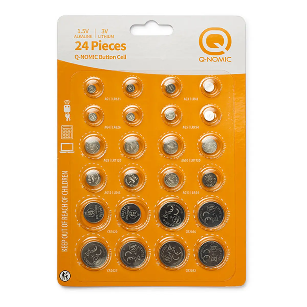 Q-Nomic Knopfzellen Multipack, 24 Stück
