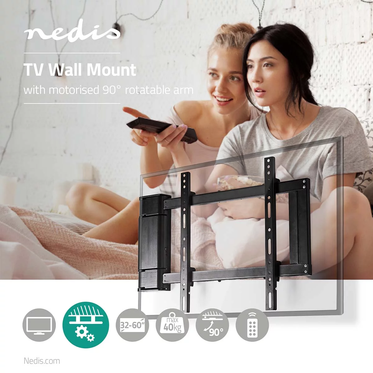 Nedis Motorisierte TV-Wandhalterung