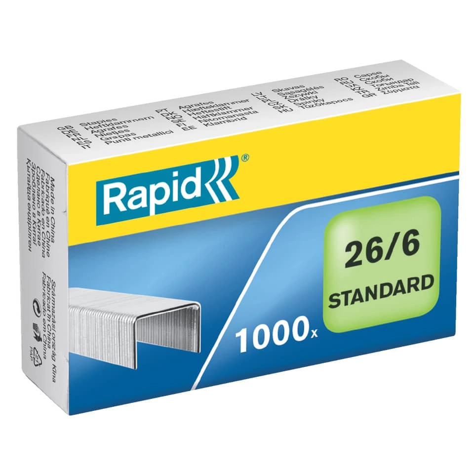 Rapid Heftklammern 26/6 Standard, verzinkt, 1000 Stück
