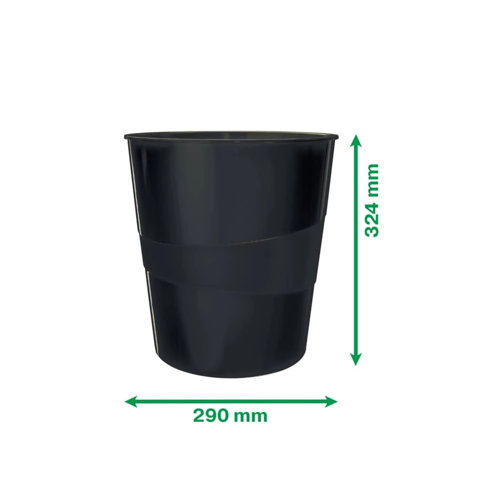 Leitz Papierkorb Recycle - 15l, PP, schwarz