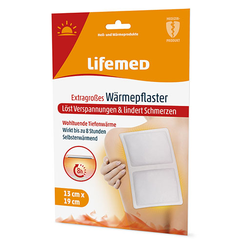 Lifemed Wärmepflaster Extragroß 19 cm x 13 cm weiss