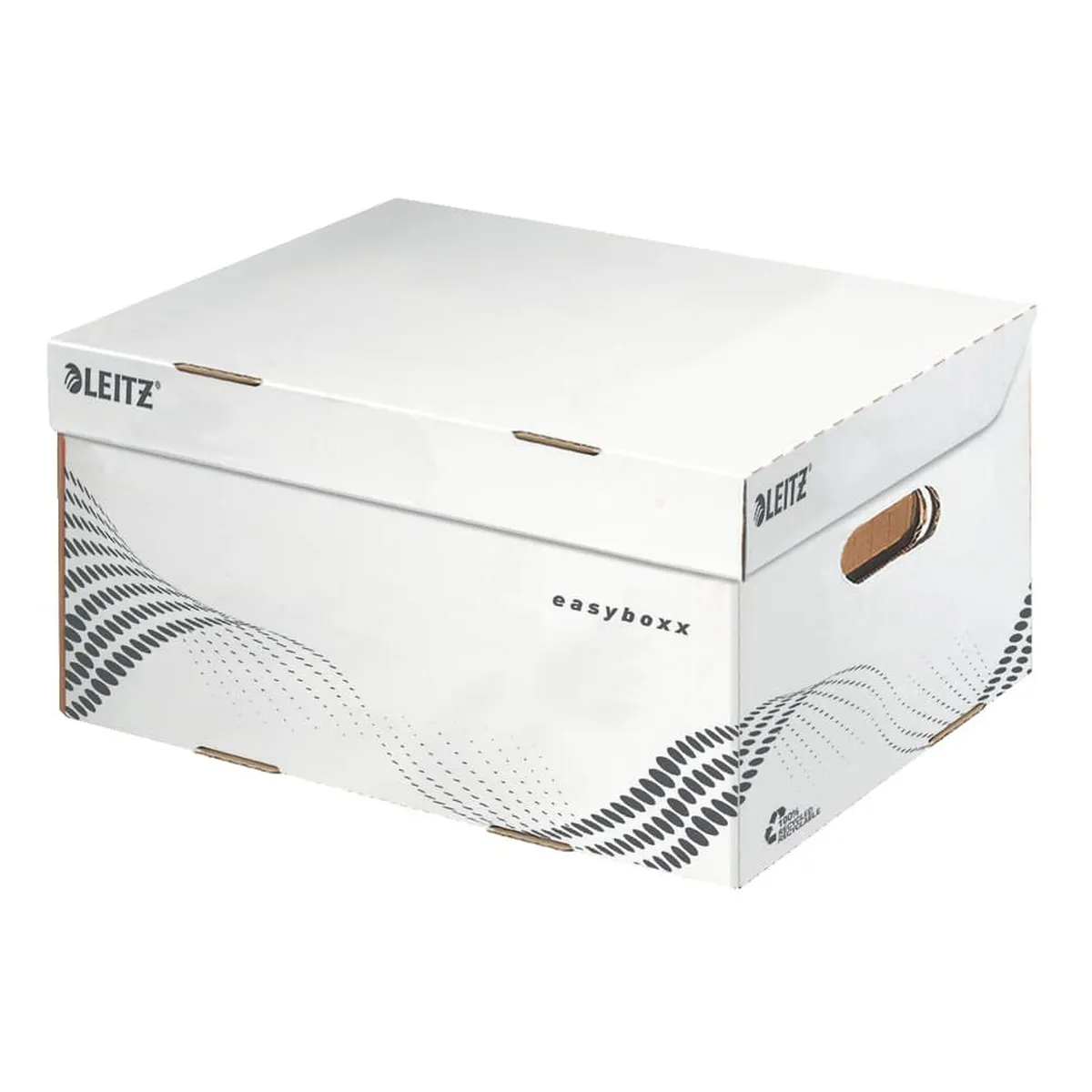 LEITZ Archiv Container easyboxx S - Wellpappe (RC), Tragkraft 10 kg, weiß