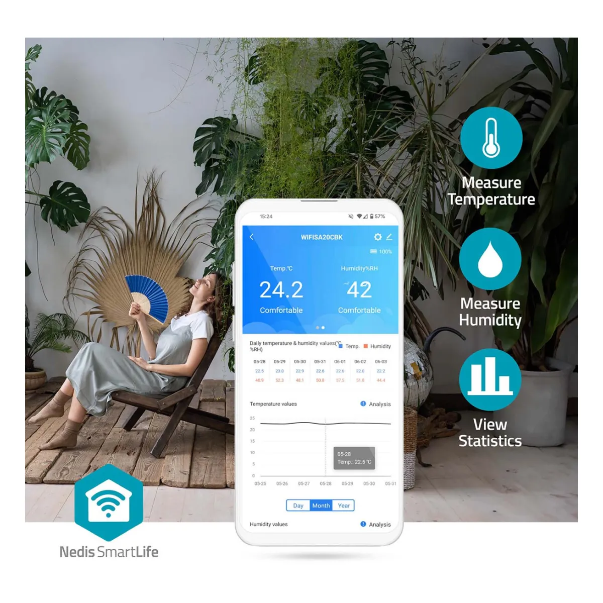 Nedis SmartLife Luftqualitätsmonitor Nedis SmartLife Luftqualitätsmonitor