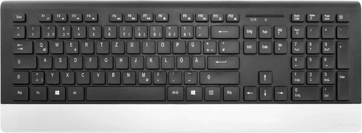 MediaRange Funk-Tastatur- und Maus-Set HIGHLINE, QWERTZ, schwarz/silber