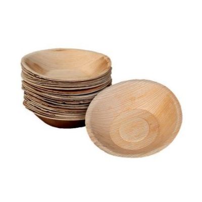 Einweg Schale Palmblatt - Ø 18 cm, 25 Stück, braun